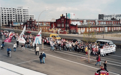 Die "Eisbären-Demonstration" nach dem Gewinn der ersten Deutschen Meisterschaft 2005